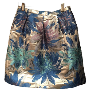 NWTNEW WITH TAGS KIIND METALLIC FLORAL SKIRT‎ BUBBLE SKATER SZ 14